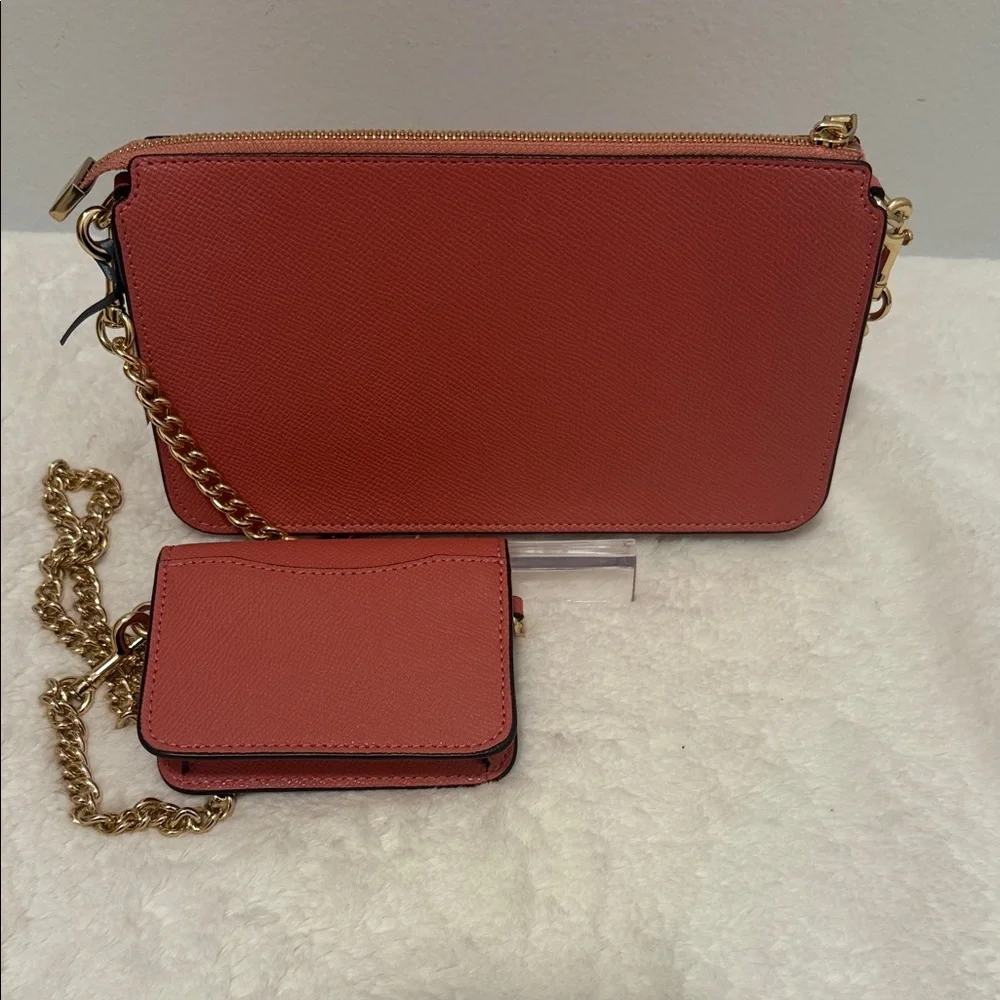 Coach Poppy Taffy Pink Leather Crossbody w/Card Case NWOT - Picture 6 of 10